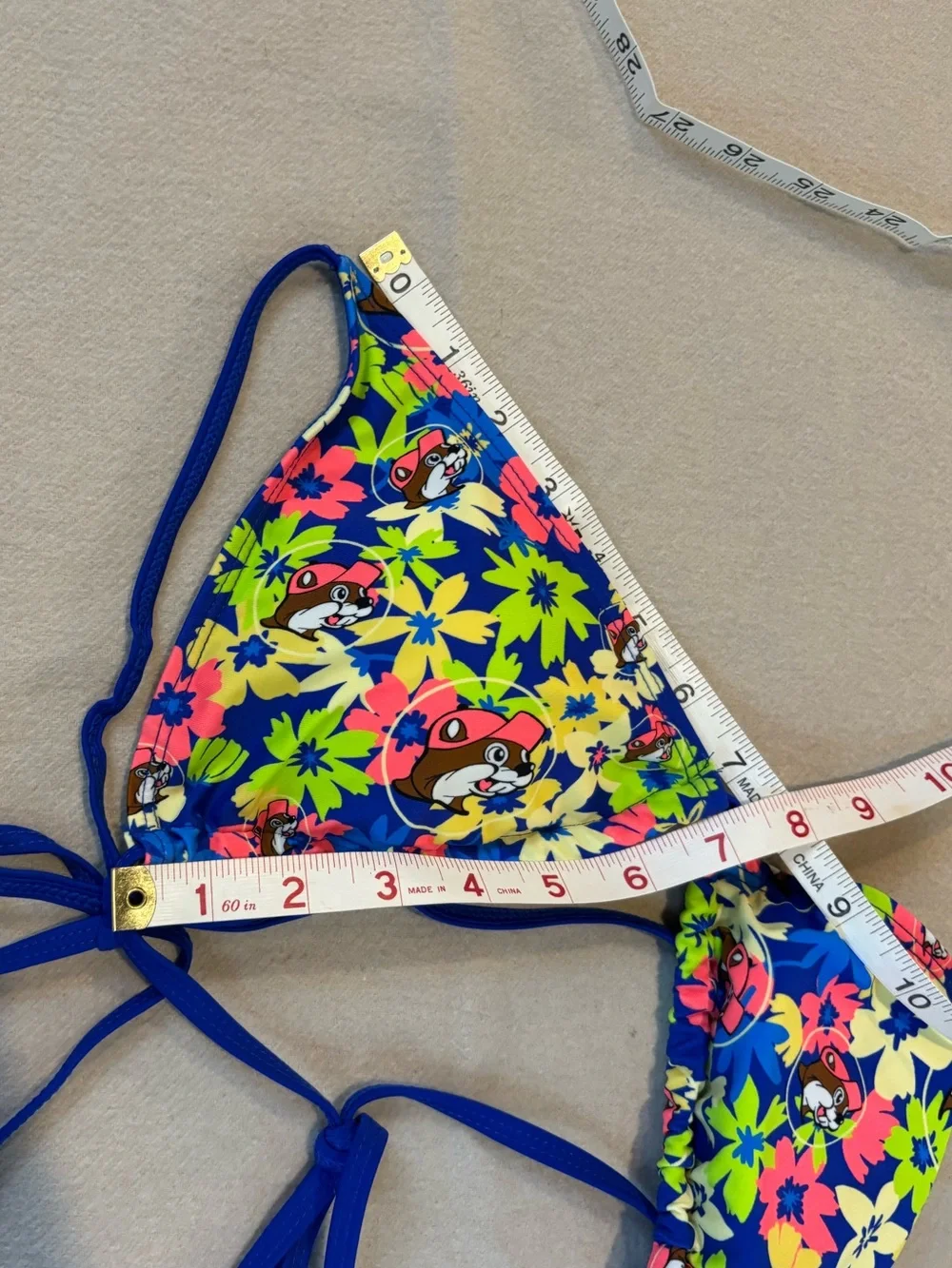 BUC-EE’s Floral Triangle Bikini Top in Bright Multi Size L